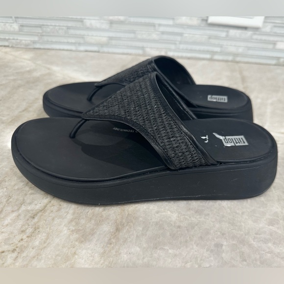 Fitflop, F-MODE Woven Flatform Toe-Post Sandals - Picture 3 of 5